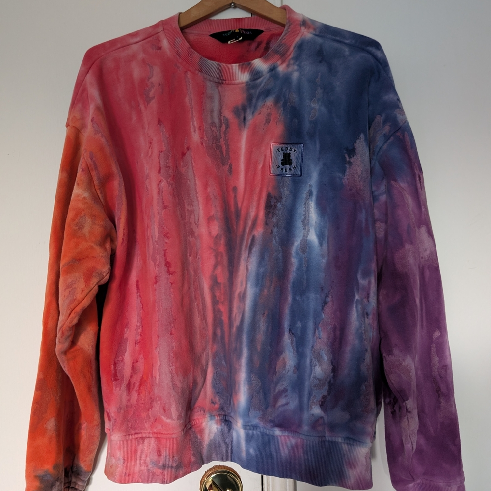 Fresh Vibrant Tie-Dye Crewneck Sweater
